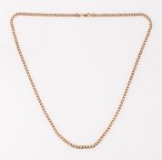 A curb chain necklace, UK import mark 375 near clasp, lobster catch marked 9k, length approx. 66.