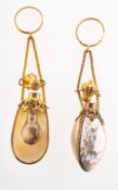 Two Victorian mother of pearl scent bottles,