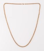 A curb chain necklace, UK import mark 375 near clasp, lobster catch marked 375, length approx. 76.