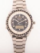 Brietling Navitimer a 1980s stainless-steel gentleman's quartz chronograph Iranian pilots