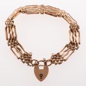 A gate bracelet with heart padlock,