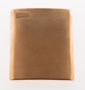 A 9ct gold Art Deco cigarette case, with engine turned engraving to both sides,