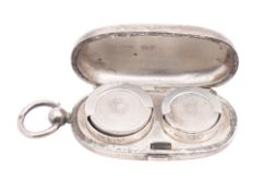 A late Victorian silver sovereign case, rounded oblong form,