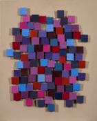 Harry Hunt (20th century) - Geometric abstract polychrome 3D design - Painting on wood blocks -