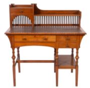 An oak desk in Arts & Crafts style,