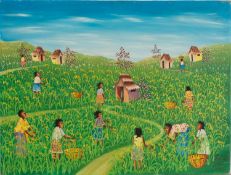 Franklin Joseph Jean (American, b 1949) - Haiti - Oil on board - 31 x 40.