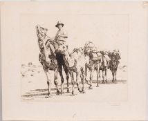 After Alfred E Warner (Australian, 1879 - 1968) - 'The camel team'