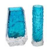 Two Whitefriars glass vases comprising a 'Coffin' vase,