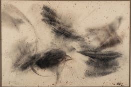 John Eaton (Canadian, 1942 - 2020) - Untitled sketch of a bird in flight - Charcoal sketch - 50.