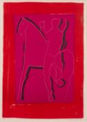 * Marino Marini (Italian, 1901-1980 ) - 'Rider on Violet Background, with Red Border,