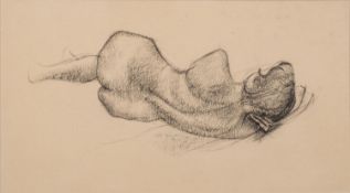 * Peter Thursby (British, 1930-2011) - Nude study - Conté crayon on paper - 26 x 47cm,