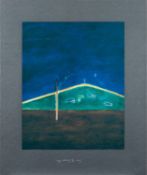 * Craigie Aitchison (British 1926-2009) - Sheep in the moonlight - Screenprint in colours - 70 x