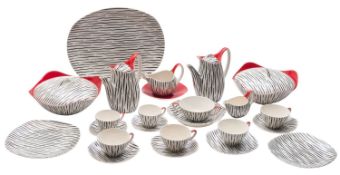 A Midwinter Fashion Shape part tea, coffee and dinner service in the Zambesi pattern,