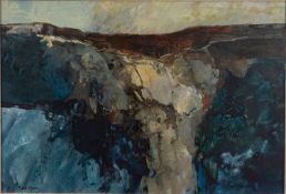 Gwilym John Blockley (British, 1921 - 2002) - 'Wharfedale, Winter' - Acrylic - 34 x 50cm,