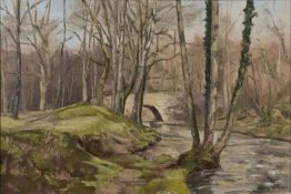 * Brian Theodore Norton Bennett (British, 1927 - 2022) - 'Crenofen' - Oil on canvas - 39 x 59cm,