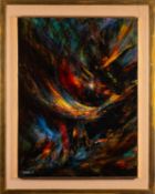 Leonardo Nierman (Mexican/American,1932 - 2023) - 'The Comet' - Oil on board - 80 x 60cm,