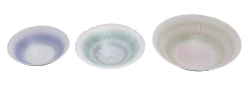 David James White [1934-2011], three porcelain bowls