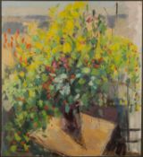 * Richard Robbins (British, 1927-2009) - A study of a plant - Oil on canvas - 110.5 x 100.5cm.