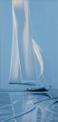* Duncan MacGregor (British, b 1961) - Yacht underway - Acrylic on board - 59 x 29cm, 78.5 x 47.