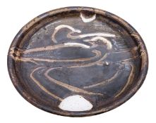 Seth Cardew [1934-2016] a stoneware dish with finger trailed decoration in the form of two birds