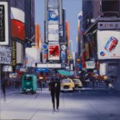 * Henderson Cisz (Brazilian, b 1960) Times Square Oil on canvas - 101.5 x 101.