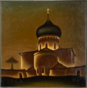 Gennady Pavlov (Russian b 1947) - 'Russian Cathedral' - Oil on board - 50 x 50cm,