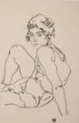 After Egon Schiele (Austrian, 1890-1918) - Study of a female form