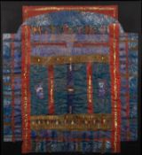 Shirley Brinsley (Shirley Vauvelle) (contemporary) - 'Java' - Mixed media collage - 88 x 80cm,