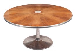 Poul Cadovius for France & Son, circa 1960s, a 'Starburst' rosewood and aluminium dining table