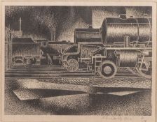 James Dolby (British, 1909-1975) - Steam engines - Limited edition woodcut, 2/24 - 11 x 15cm,