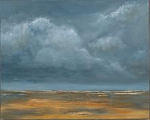 Val Smith (20th / 21st century) - 'Blue Horizon' - Acrylic on canvas - 39 x 49cm, 49.5 x 59.