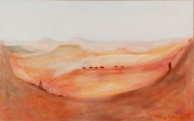 Anthony J Hudson (British, 1937-1989) - Mountain landscape (Lesotho)