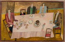 * Joanna Carrington 'Reg Pepper' (British, 1931-2003) - 'Sunday Tea' - Oil on board - 41 x 62cm,
