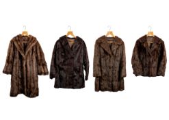 Two brown fur coats,