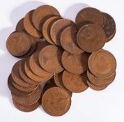 A collection of pre decimal British coinage. Including brass threepence and sixpences etc.