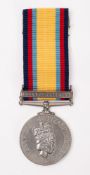A QEII Gulf Medal with 16 Jan to 28 Feb 1991 clasp awarded to 24686566 LCpl DL Mathis R Signals.
