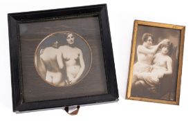 Erotica. Two late 19th/early 20th century photographic nude studies.