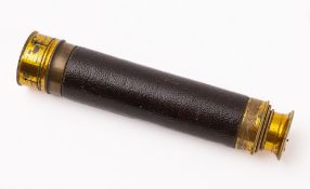 A late 19th/early 20th century three draw telescope, unsigned,