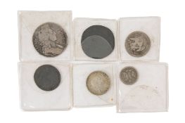 A William III Exeter half crown coin.