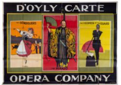 An early 20th century D'Oyly Carte Opera Company three sheet poster, circa 1910,