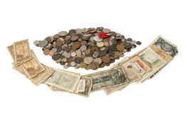 A mixed collection of British and Worldwide coins.