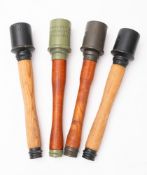 A group of four reproduction/re-enactment German Model 24 stick grenades longest 36cm long.