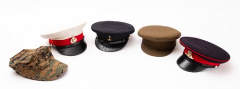 Five post WWII Armed Forces caps.