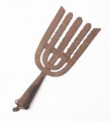 A 19th century five pronged eel spear , 34. 5cm long