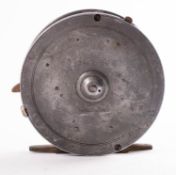 Hardy The 'Silex' 3 1/2 inch alloy casting reel, three quarter cut out rim, twin ivorine handles,