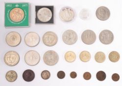 A Royal Mint medal for the wedding of the Prince of Wales, Queen's 80th Birthday silver medal,