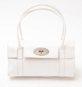A Mulberry Bayswater white leather handbag.