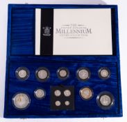 A Royal Mint Millennium silver collection. boxed (includes Maundy set).
