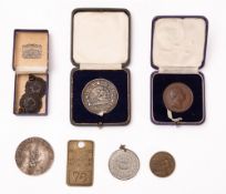 A group of various medallions,