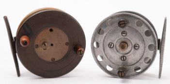 Bakelite and brass 'Nottingham' style 3 inch star back reel,